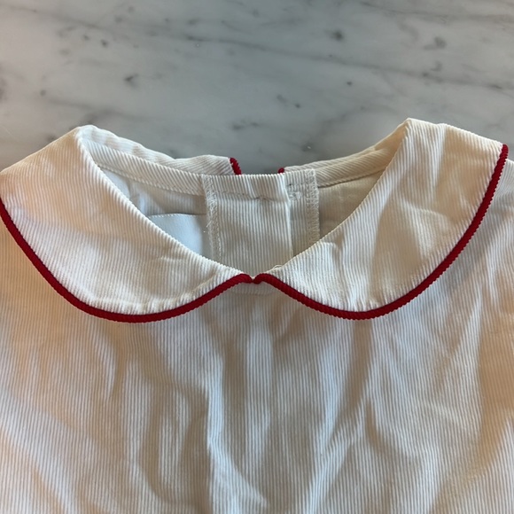 Red and white corduroy dress, perfect for Christmas - Picture 5 of 6